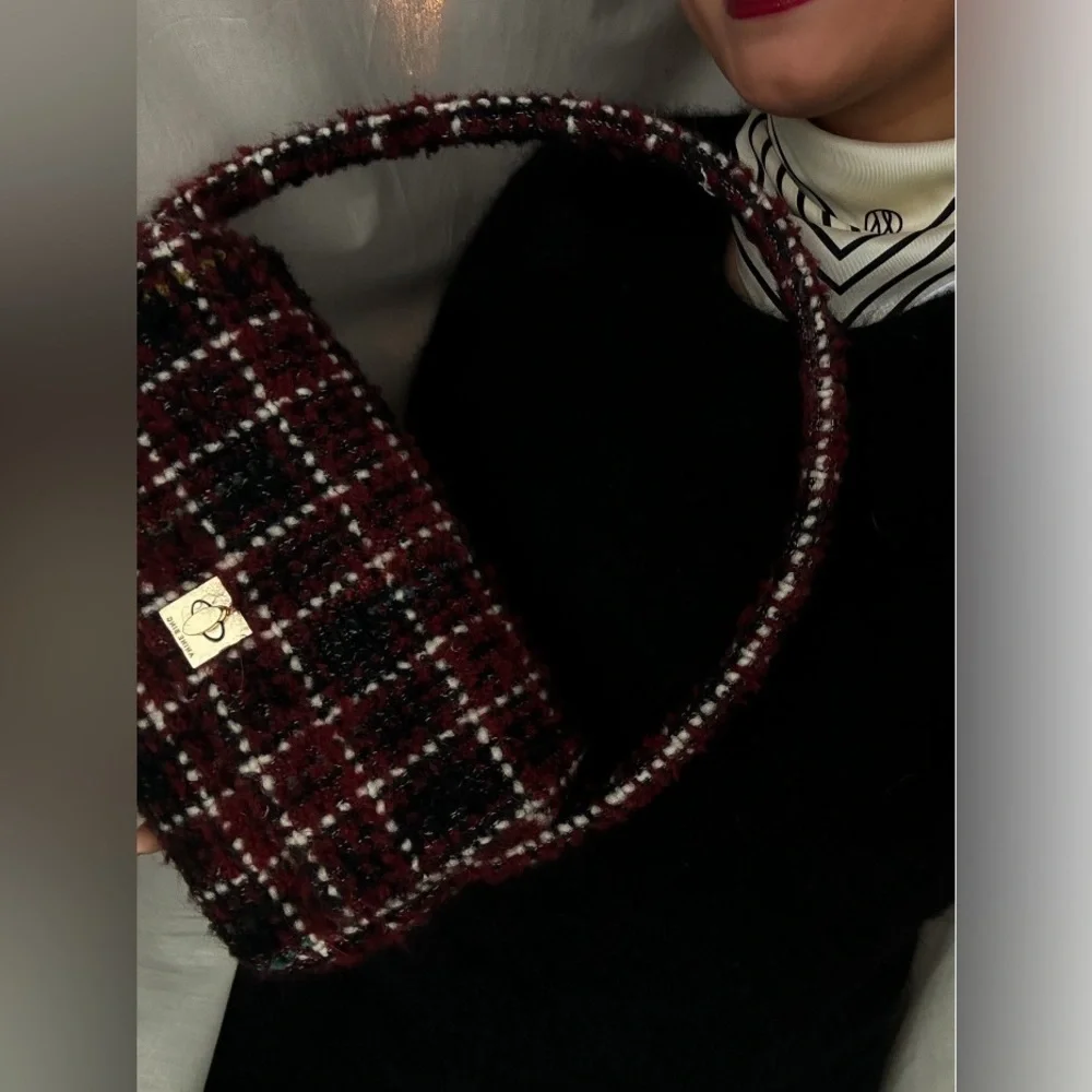 ANINE BING NWT Nico Bag in Cherry Plaid